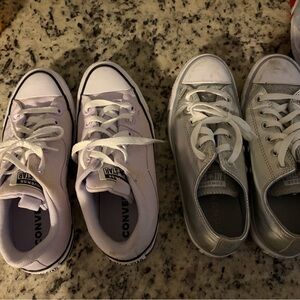 Converse Women Light Purple and Silver Sneakers